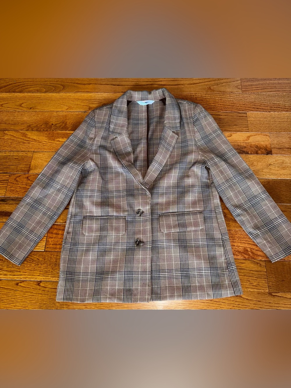 Old Navy Brown Plaid Blazer - Women's Two-Button Jacket